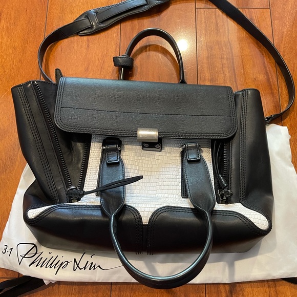 3.1 Phillip Lim Medium Pashli Satchel - Black and White - Picture 6 of 8